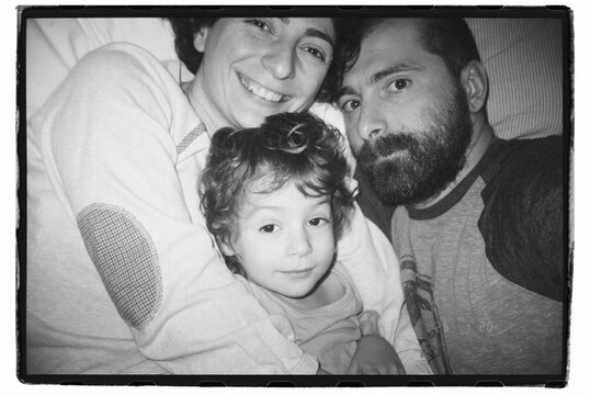 Black And White Family Portrait