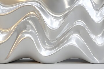 Obraz premium Smooth Silver Waves of Reflected Light Pattern