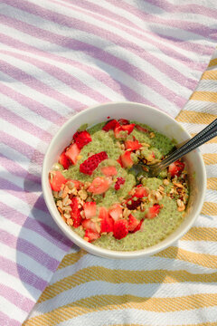 Matcha Chia Pudding Healthy Breakfast 