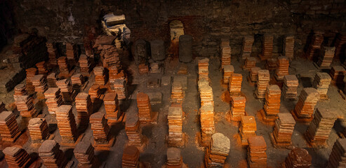 Ancient roman under floor heating system