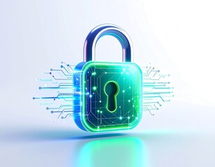 Digital lock with glowing circuit board