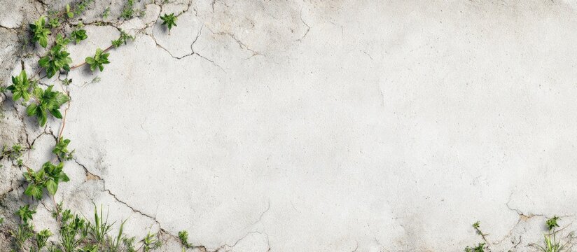 Cracked concrete wall with greenery - Powered by Adobe