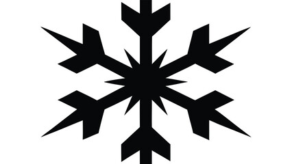Black and white simple snowflake design perfect for winter season greetings and decorations