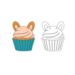 seamless pattern with cupcakes. Cupcake seamless pattern. Set Of cupcake. Cute Cupcakes Seamless Pattern. Vector illustration of cupcakes. Set of cakes.	
