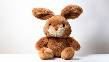 Fototapeta premium cute brown plush rabbit toy transparent background