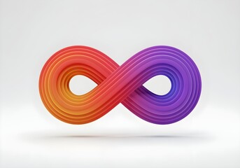 3d rainbow infinity symbol on white background autism ADHD neurodiversity awareness concept