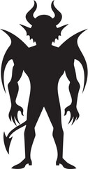  Devil smiling silhouette  icon in white background 