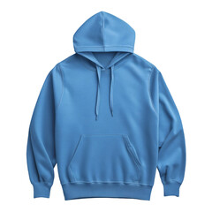 Plain Blue Hoodie Mockup for Branding, Fashion Design, and Ecommerce on Transparent Background