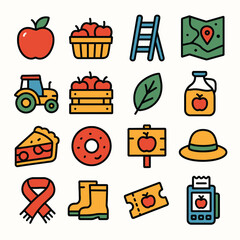 Flat apple elements promote orchard festival fair scene