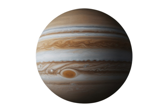 Stunning detailed view of Jupiter, showcasing swirling atmospheric patterns and Great Red Spot, space exploration