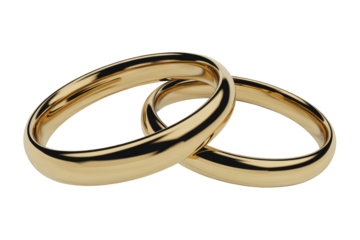 Elegant gold wedding rings intertwined, symbolizing love, commitment, and a beautiful forever relationship.