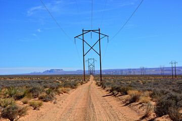 Scenic County Road in Northern Arizona Desert Landscape