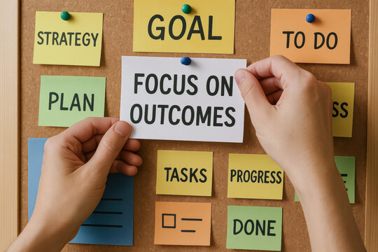 Agile planning and goal setting help focus on outcomes with clear tasks and progress in organized setting for effective strategy achievement
