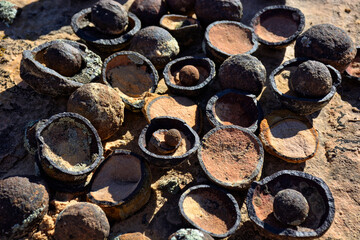 Spherical Moqui Marbles in Desert Landscape, Utah