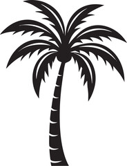 Fototapeta premium Iconic palm tree silhouette graphic, a symbol of tropical paradise and summer holidays. This editable vector design element is perfect for travel logos, beach party flyers, and exotic nature themes.