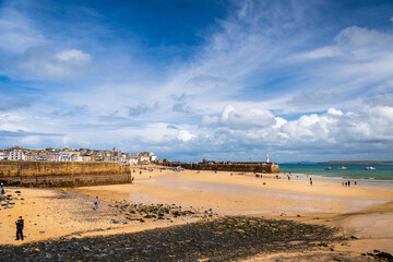 Looking across the beach in St Ives in Cornwall south west England