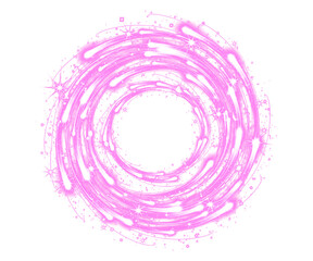 Sparkling Pink Swirling Portal with Glittering Particles Effect Isolated on a transparent background