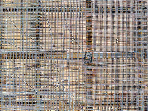 Building floor rebar and conduit construction.