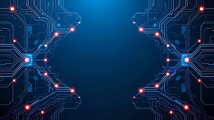 Neon Circuit Pathways in a High-Tech Corridor