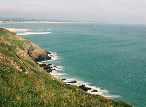 Coastal view on the atlantic ocean in Normandy