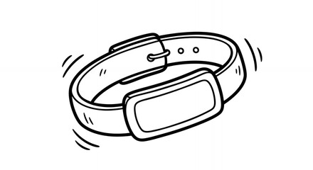 Stylized Black and White Illustration of a Classic Wristwatch Timepiece Against a Clean Background