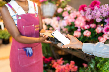 Contactless Payment at a Vibrant Garden Center