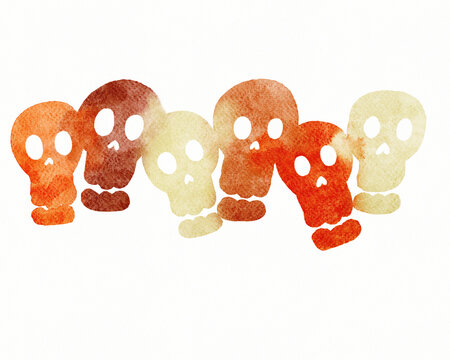 Waterolour skulls