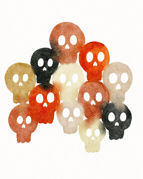 Waterolour skulls