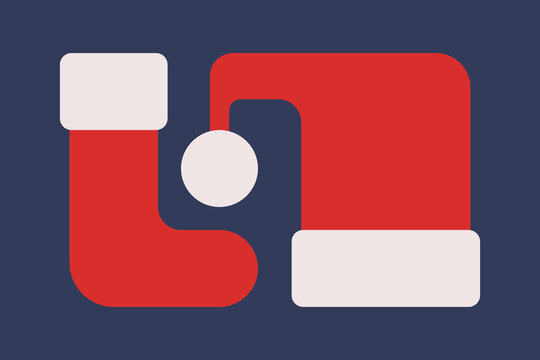 Santa hat with Christmas stocking