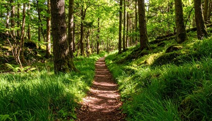 Fototapeta premium Sunlit forest path (3)