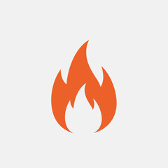 Orange flame icon against a white background simple graphic representation.