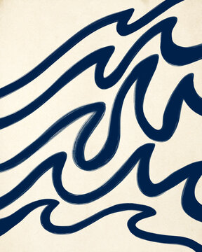 Abstract Blue Wave Illustration