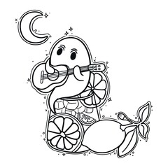 Cute Kawaii Ghost Halloween Dessert and Fun Illustrations