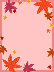 和風の、レトロでかわいいモミジのテンプレート