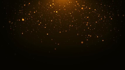 Futuristic Golden Beautiful Wave Particles light abstract background shining glittering particle floor stars dust flare. Luxurious golden sparkling bokeh. Award ceremony, stage. 3D Illustration - Powered by Adobe