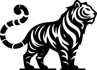 sketch vector illustration image design icon logo symbol tiger hunting abstract modern classic king of the jungle