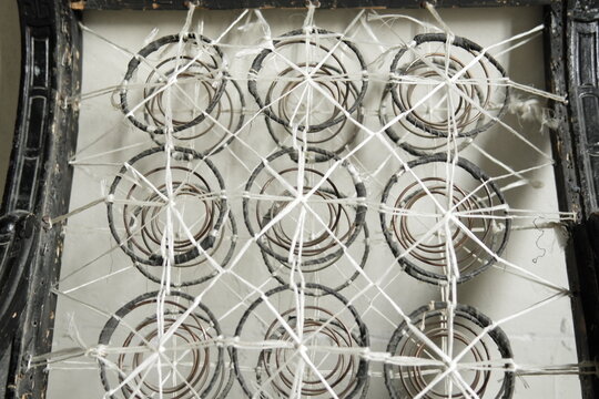 Close-up of Old Mattress Springs and Wires
