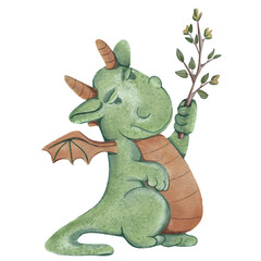 Obraz premium Green seasonable dragon suitable for every month of the year.
