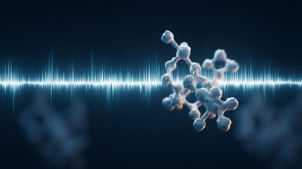 Molecule Science Research Biology Chemistry Study Laboratory Data Analysis Innovation Health Experiment Technology Genetics Sound Wave Visualization Structure Atom Development Medical Modern Process