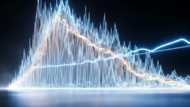 Abstract Financial Graph Animation: Rising and Falling Data