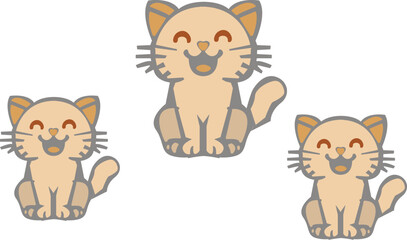Cute cartoon cat set.
