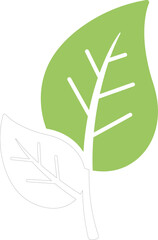 Green leaf icon with simple nature theme vector illustration for environmental design and eco friendly projects 