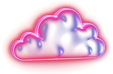 PNG Cloud neon purple night.