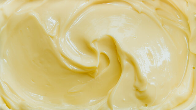 Creamy Texture of Fresh Homemade Mayonnaise in a Mixing Bowl