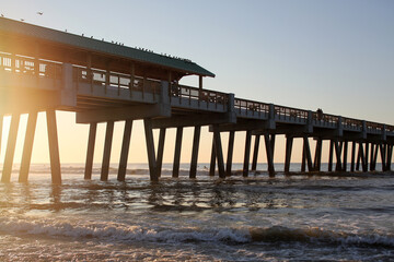 Atlantic Coast Pier At Sunrise