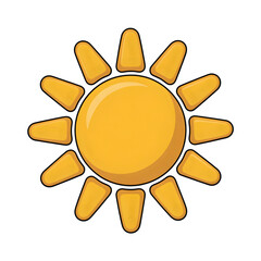 Bright, cheerful sun icon radiating warmth and positive energy for any design project