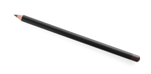 One brown eyebrow pencil isolated on white, top view