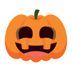 Happy carved pumpkin face. Vector