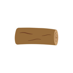 Brown wooden log with rings. Vector