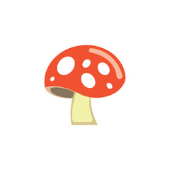 Red spotted mushroom fungus. Vector